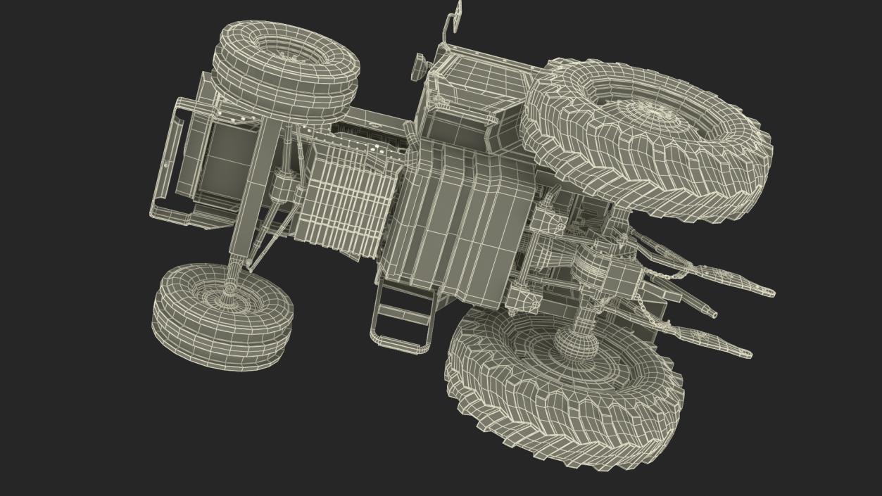 3D Farm Tractor Rigged for Cinema 4D model