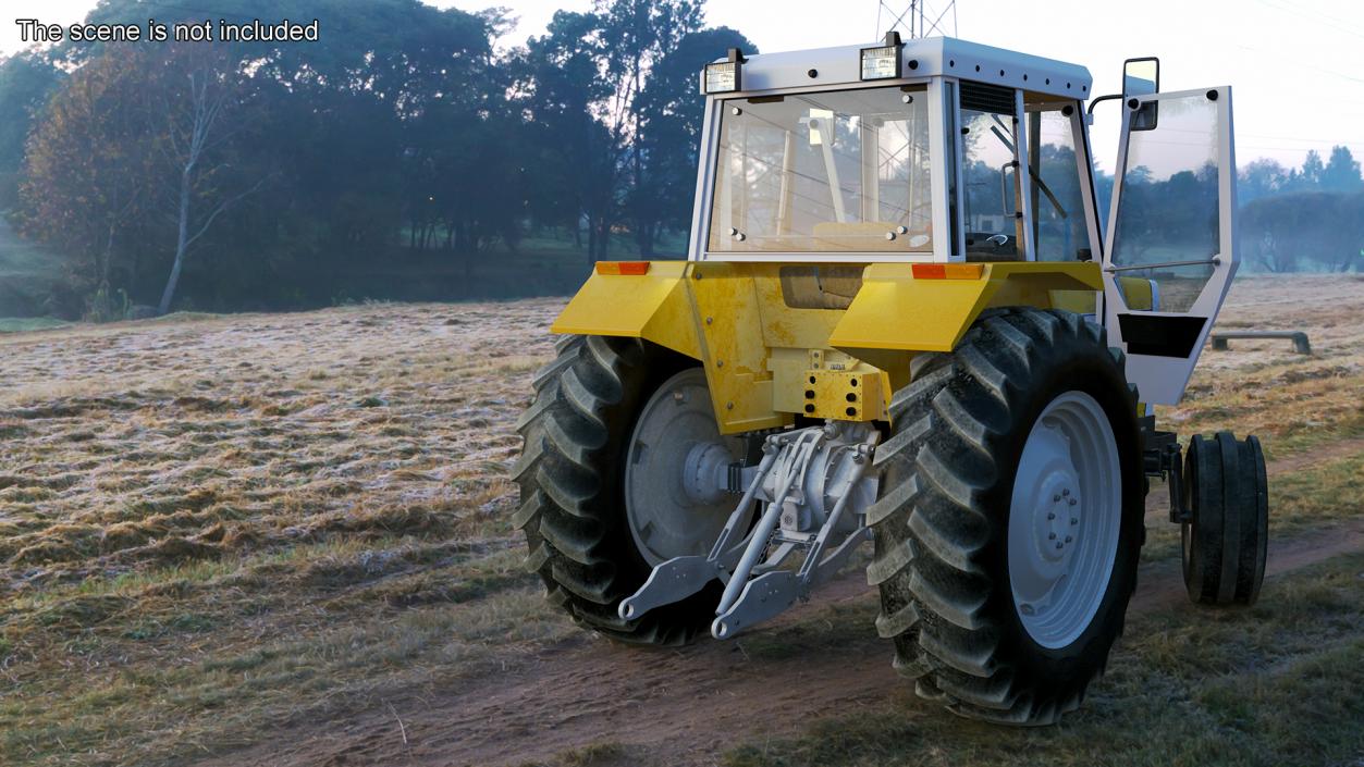 3D Farm Tractor Rigged for Cinema 4D model