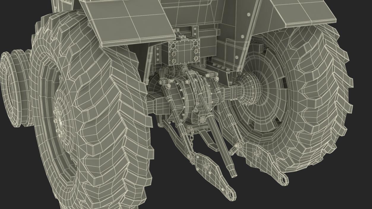 3D Farm Tractor Rigged for Cinema 4D model