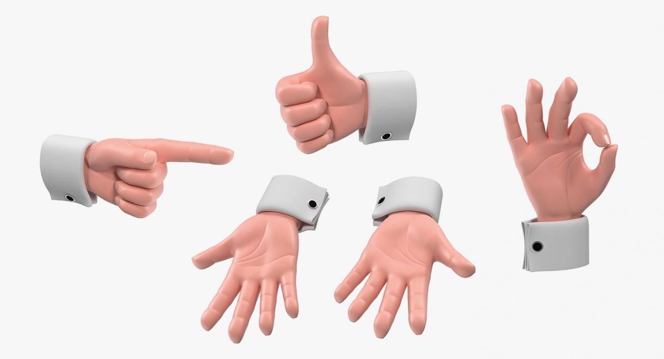 3D Cartoon Man Hands Collection model