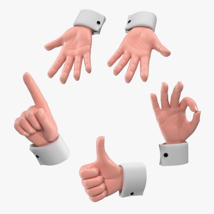 3D Cartoon Man Hands Collection model