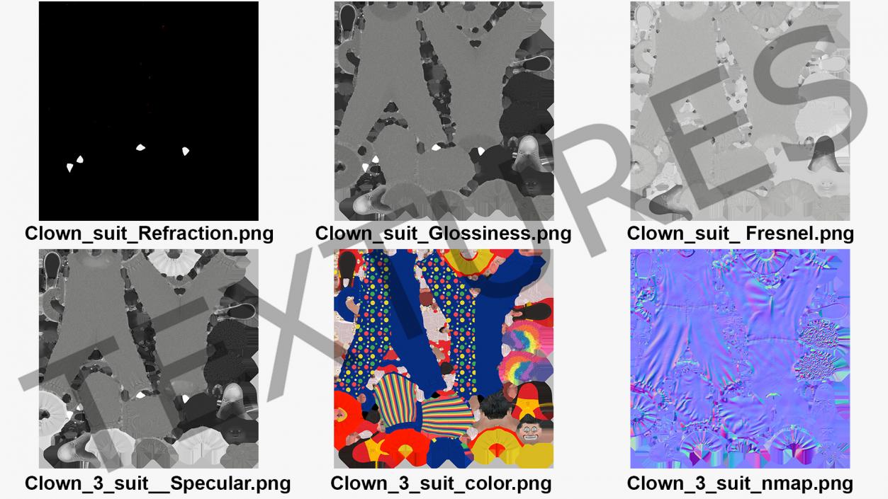 3D Funny Clown Costume Dancing Pose Fur