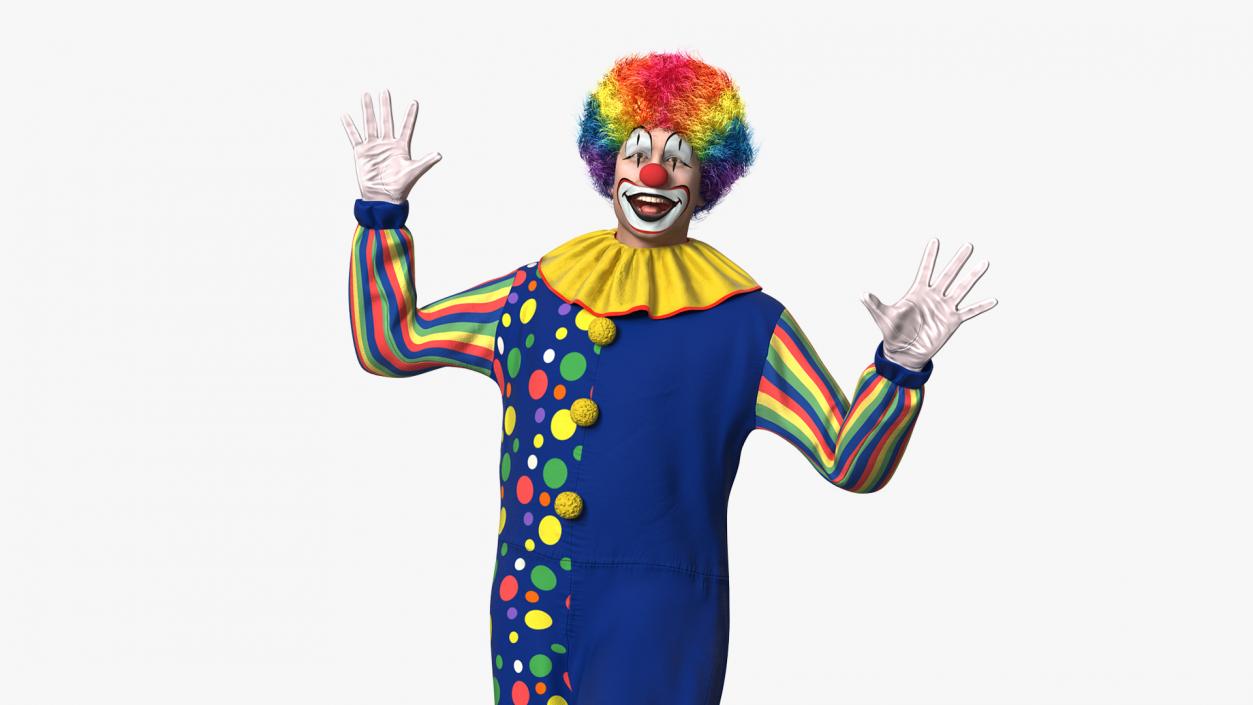 3D Funny Clown Costume Dancing Pose Fur