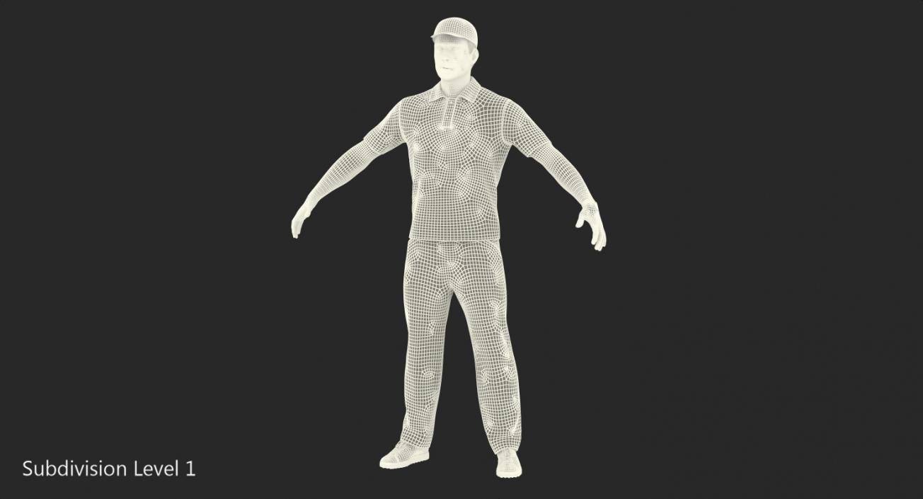 3D Golf Player Rigged model