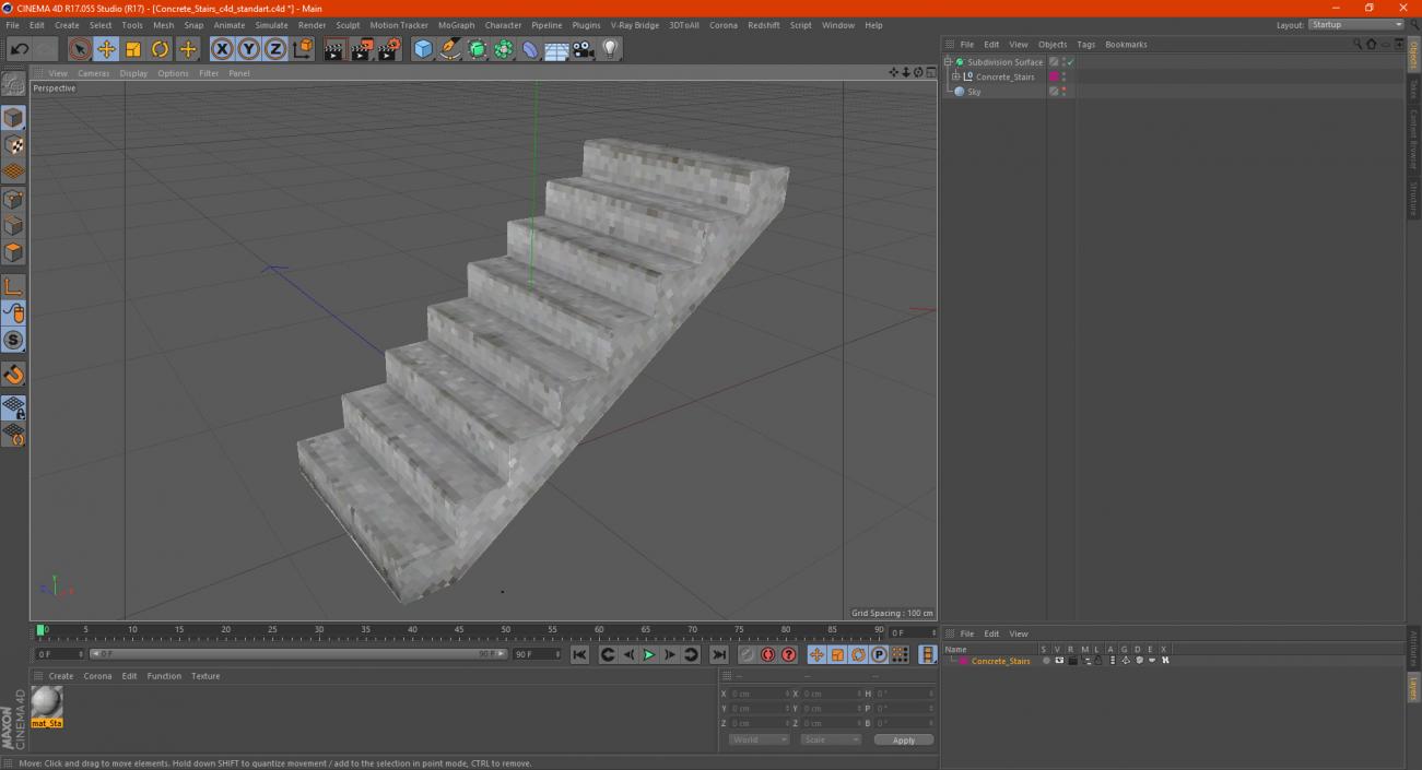 3D model Concrete Stairs