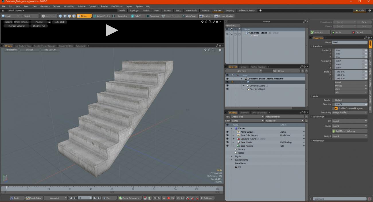 3D model Concrete Stairs