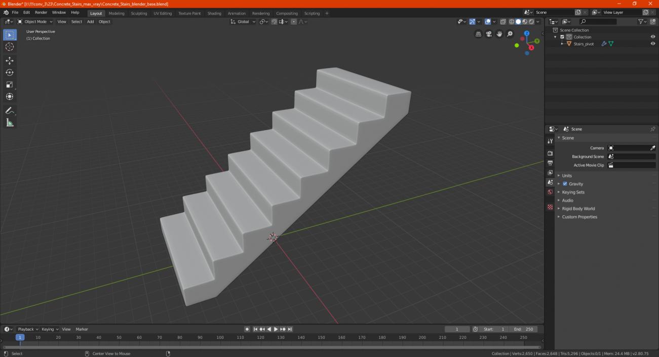 3D model Concrete Stairs