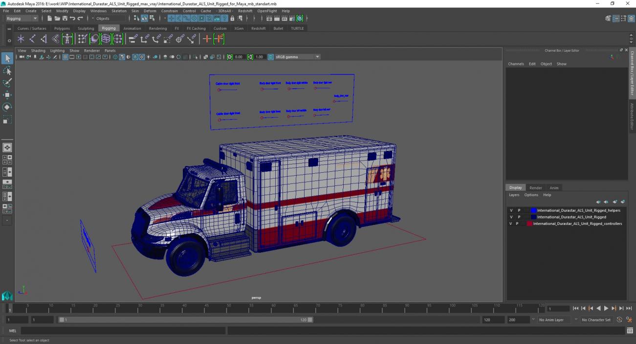 International Durastar ALS Unit Rigged for Maya 3D