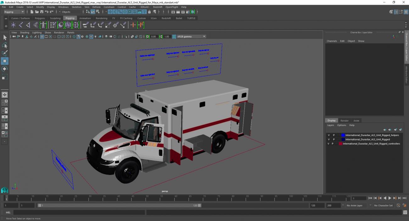 International Durastar ALS Unit Rigged for Maya 3D