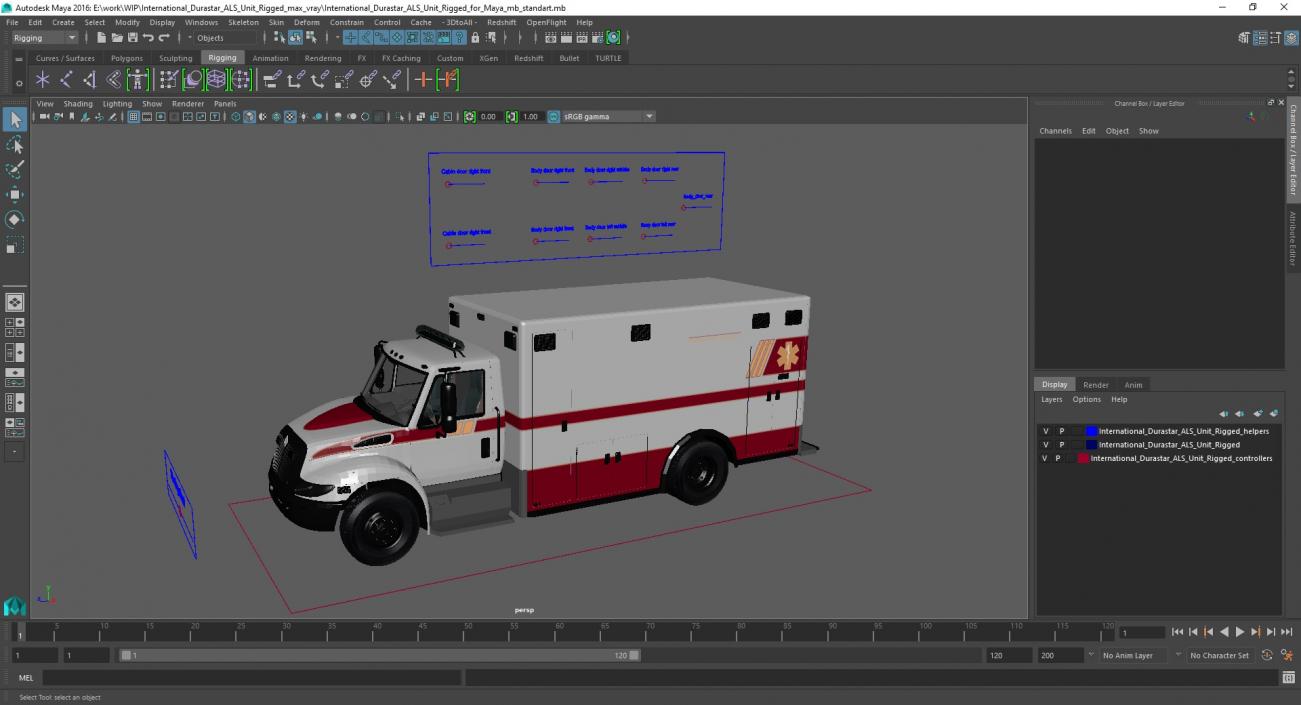 International Durastar ALS Unit Rigged for Maya 3D