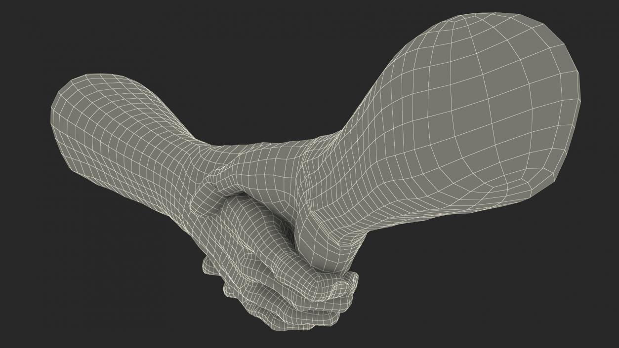 3D Handshake Old Man Hands model