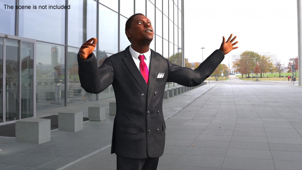 Handsome African American Businessman Rigged 3D model