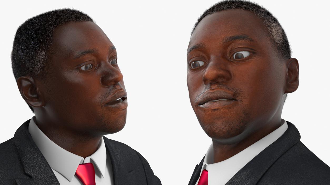 Handsome African American Businessman Rigged 3D model