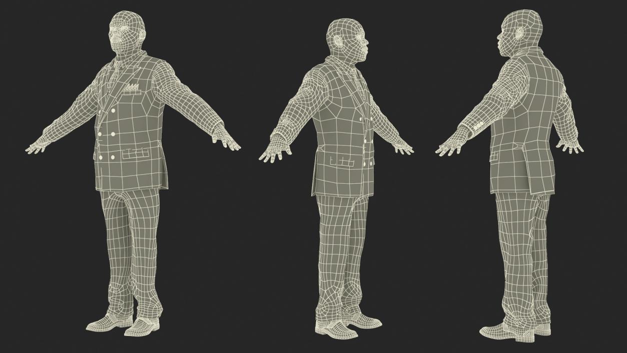 Handsome African American Businessman Rigged 3D model