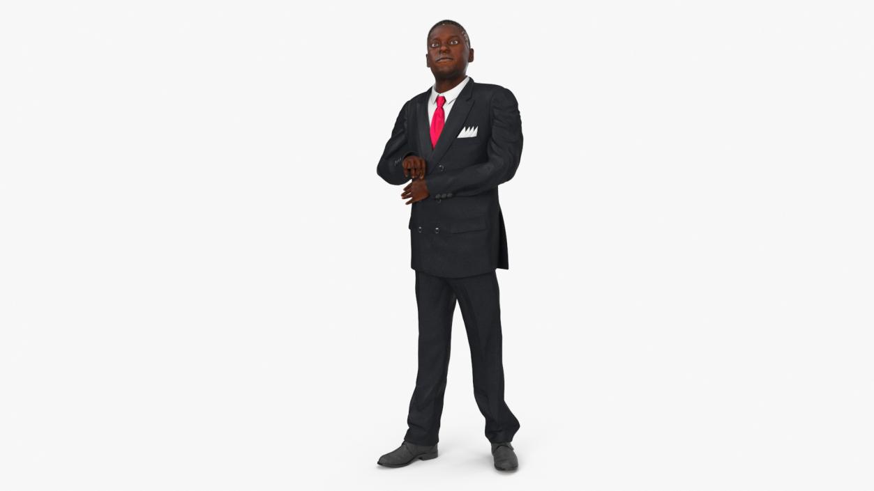 Handsome African American Businessman Rigged 3D model