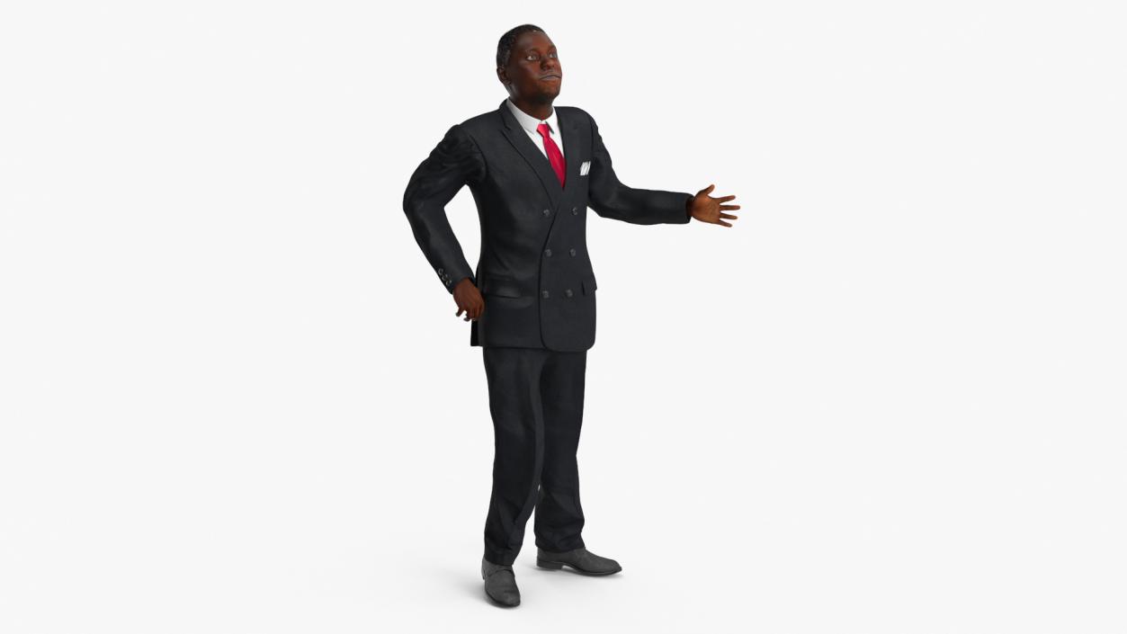 Handsome African American Businessman Rigged 3D model