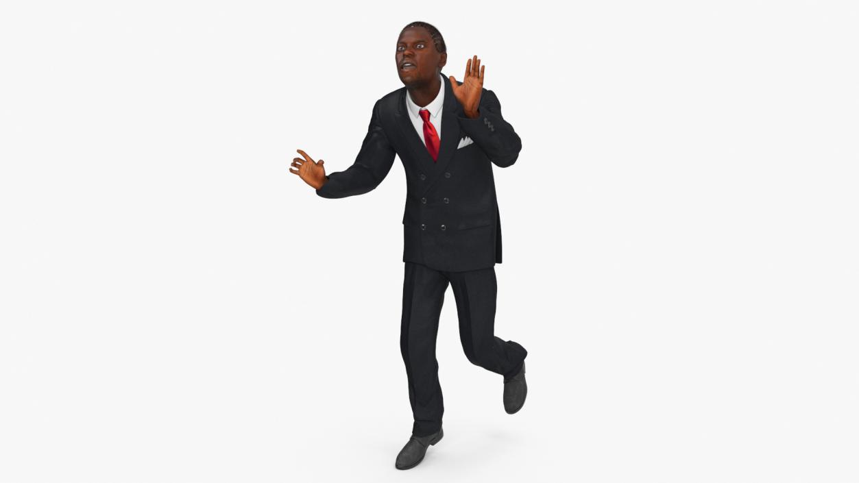 Handsome African American Businessman Rigged 3D model