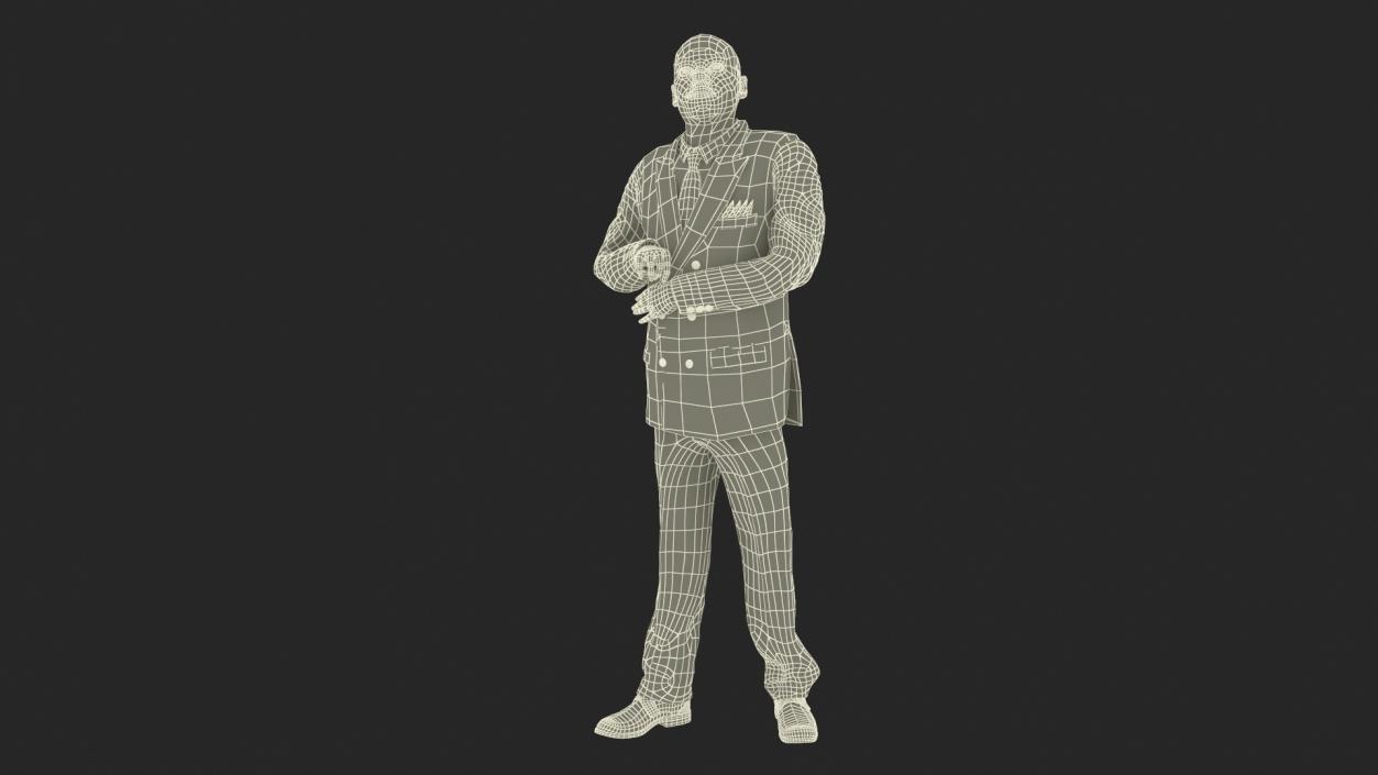 Handsome African American Businessman Rigged 3D model