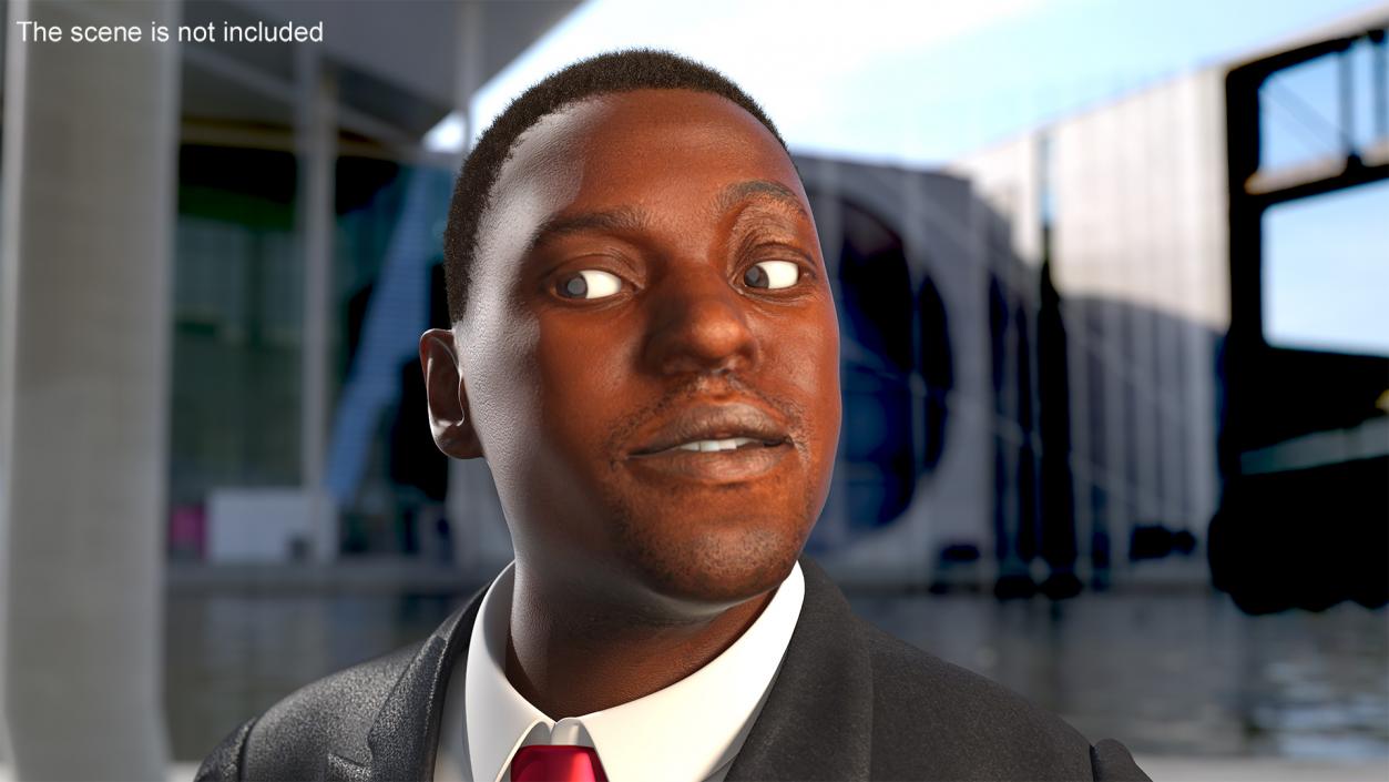 Handsome African American Businessman Rigged 3D model