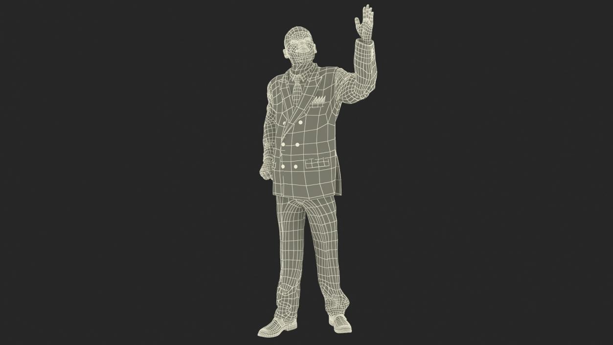 Handsome African American Businessman Rigged 3D model