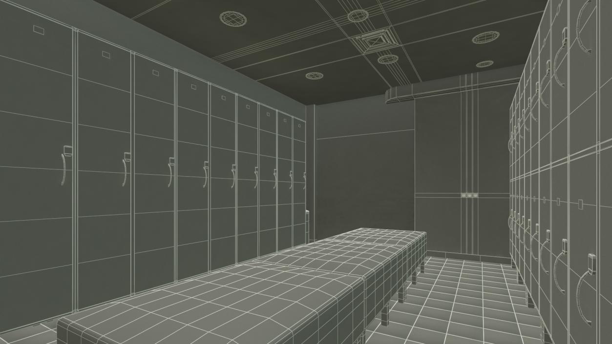 3D Modern Gym Locker Room Interior