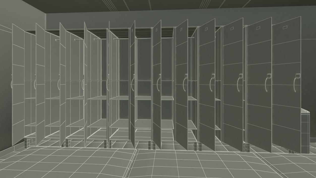 3D Modern Gym Locker Room Interior