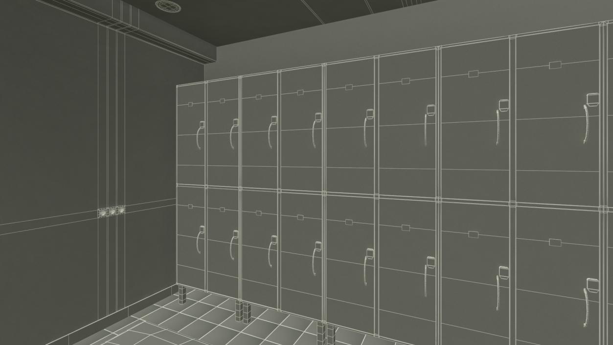 3D Modern Gym Locker Room Interior