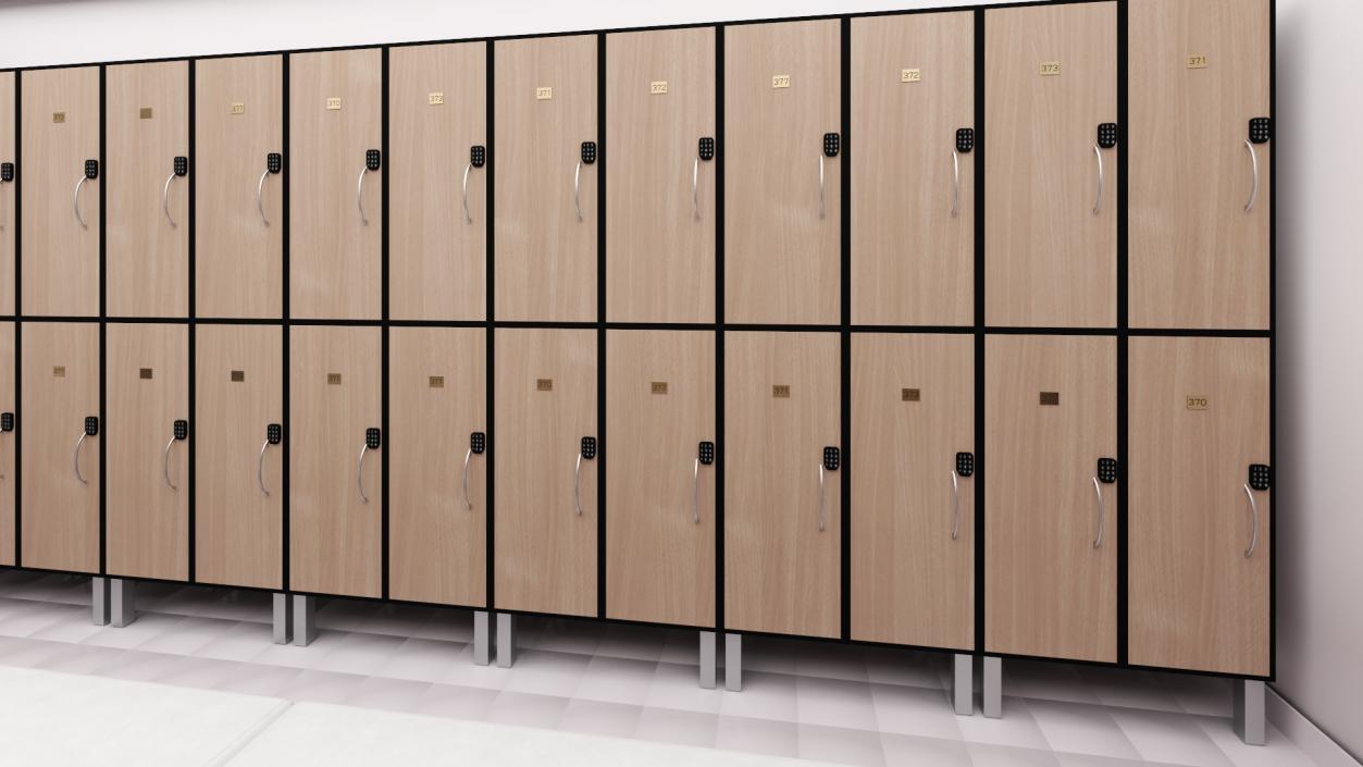 3D Modern Gym Locker Room Interior