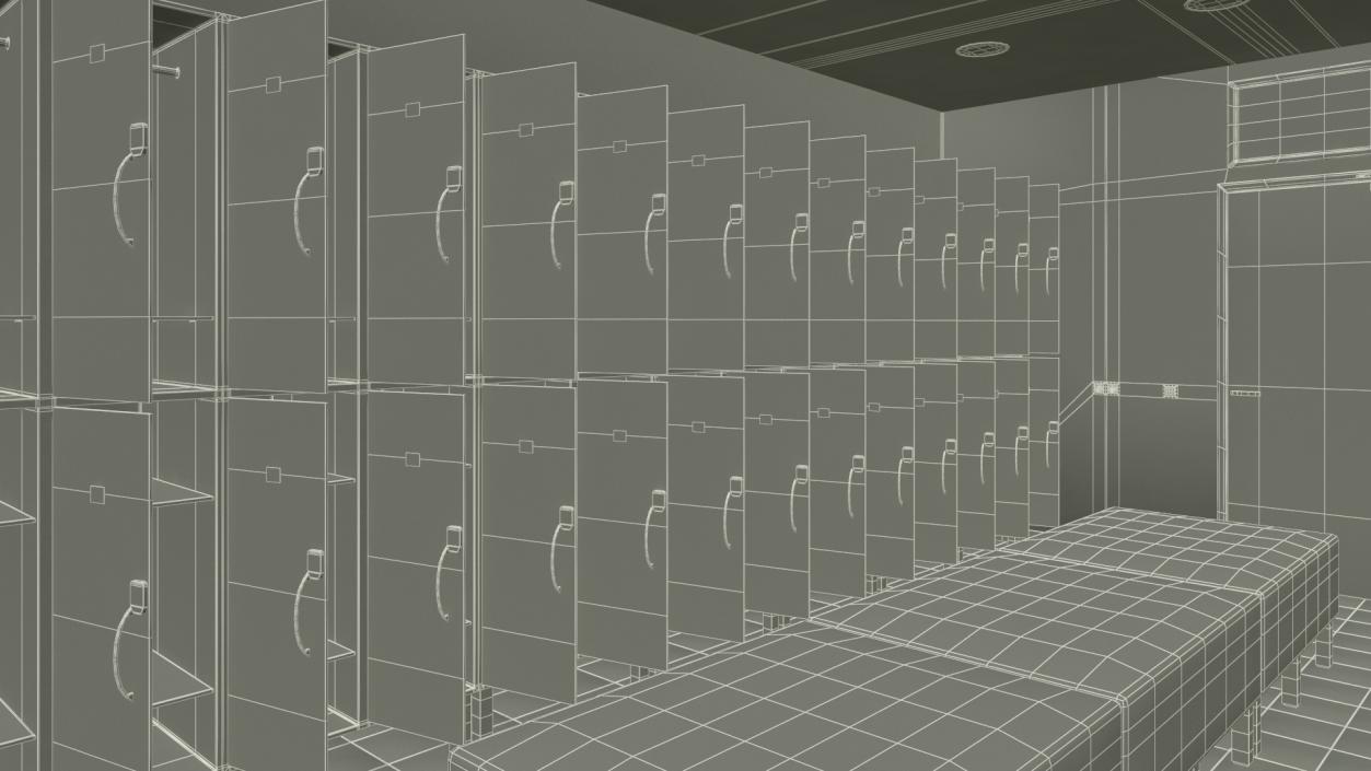 3D Modern Gym Locker Room Interior