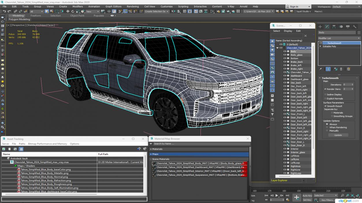 3D Chevrolet Tahoe 2024 Simplified