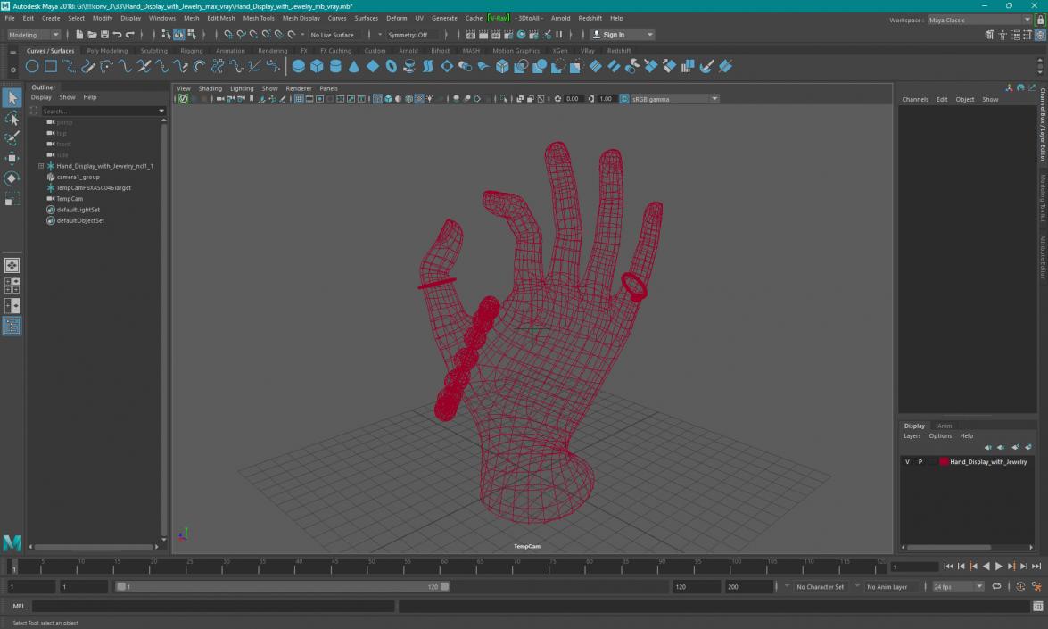 3D model Hand Display with Jewelry