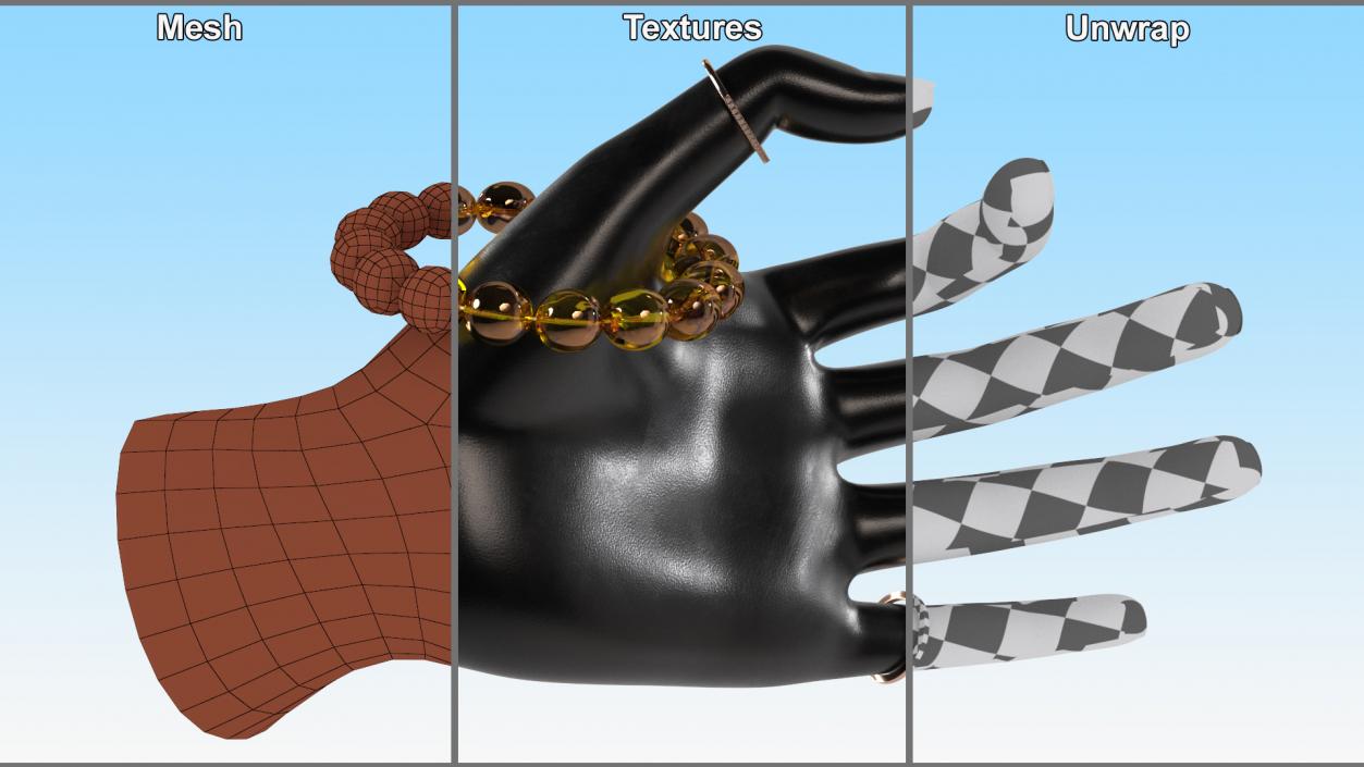 3D model Hand Display with Jewelry