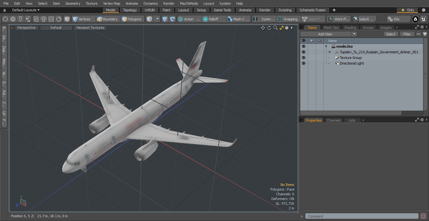 Tupolev Tu-214 Russian Government Airliner 3D