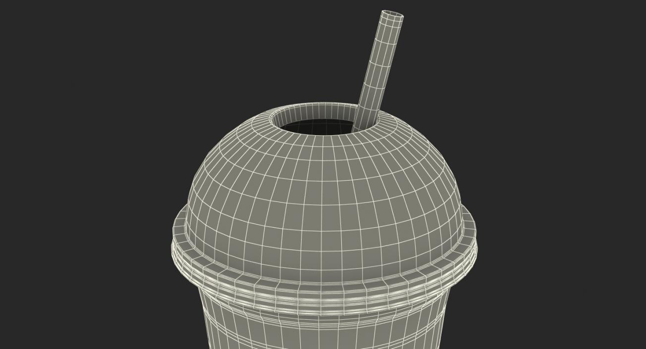 3D model Fresh Fruit Coctail in Plastic Cup with Straw