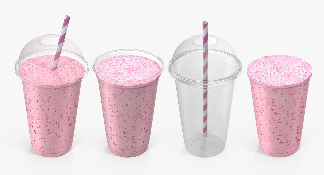 3D model Fresh Fruit Coctail in Plastic Cup with Straw