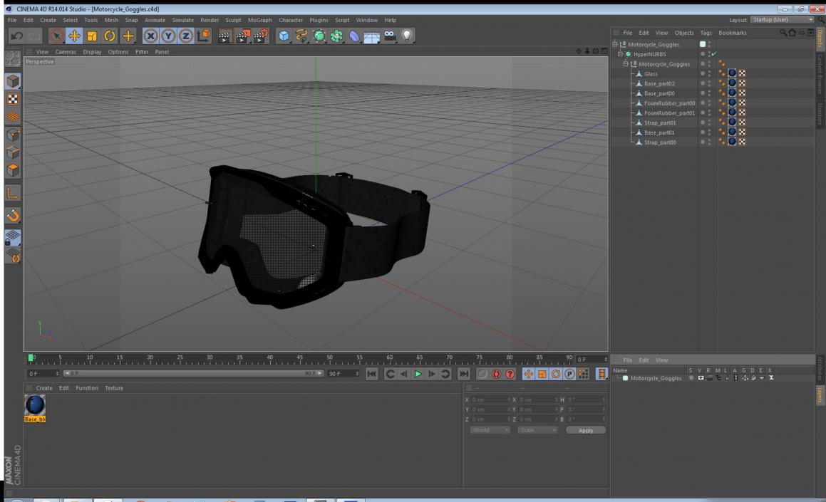 3D Motorcycle Goggles model