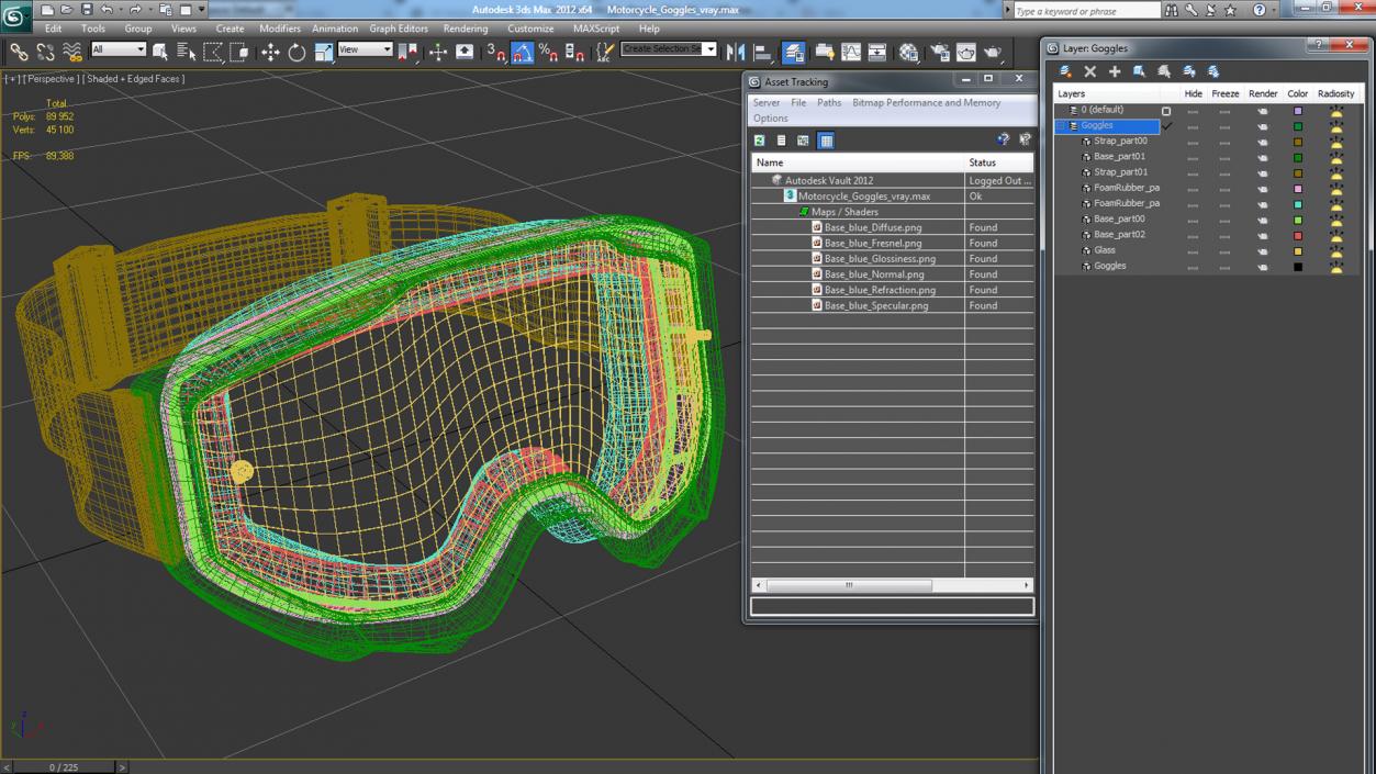 3D Motorcycle Goggles model