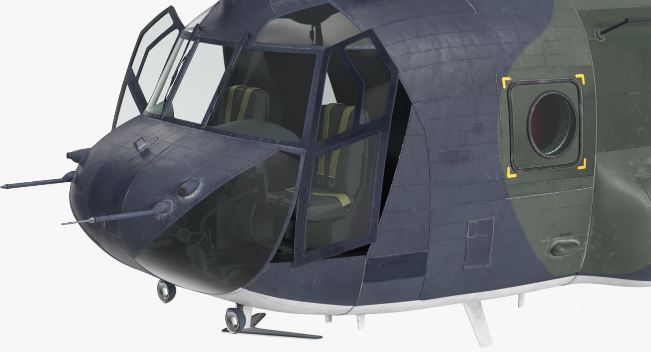 3D Transport Helicopter CH-47 Chinook Rigged