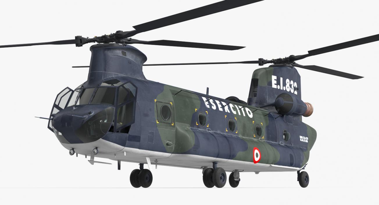 3D Transport Helicopter CH-47 Chinook Rigged