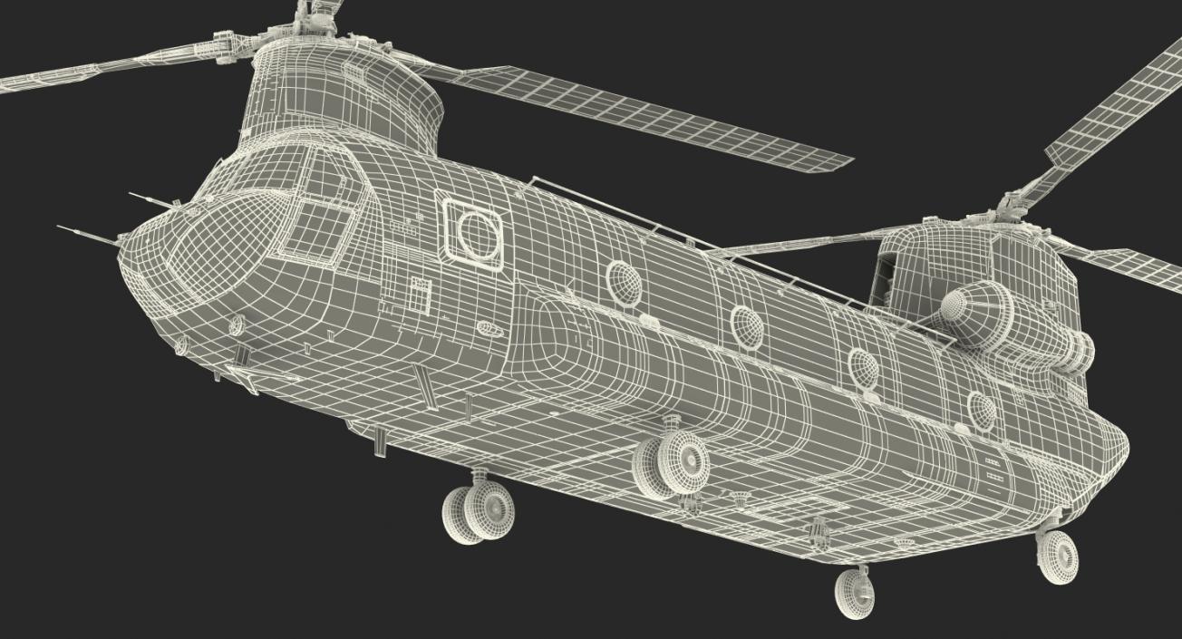 3D Transport Helicopter CH-47 Chinook Rigged