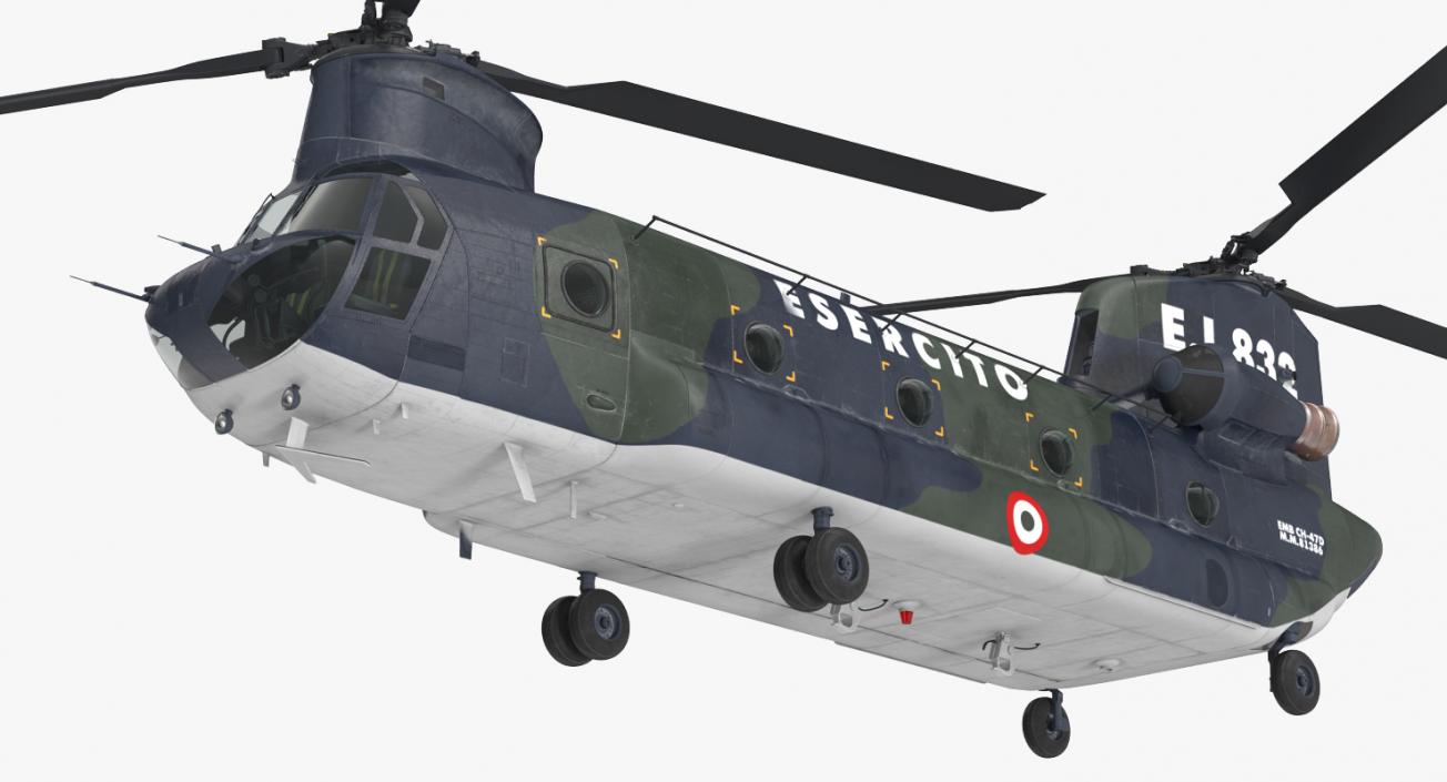 3D Transport Helicopter CH-47 Chinook Rigged