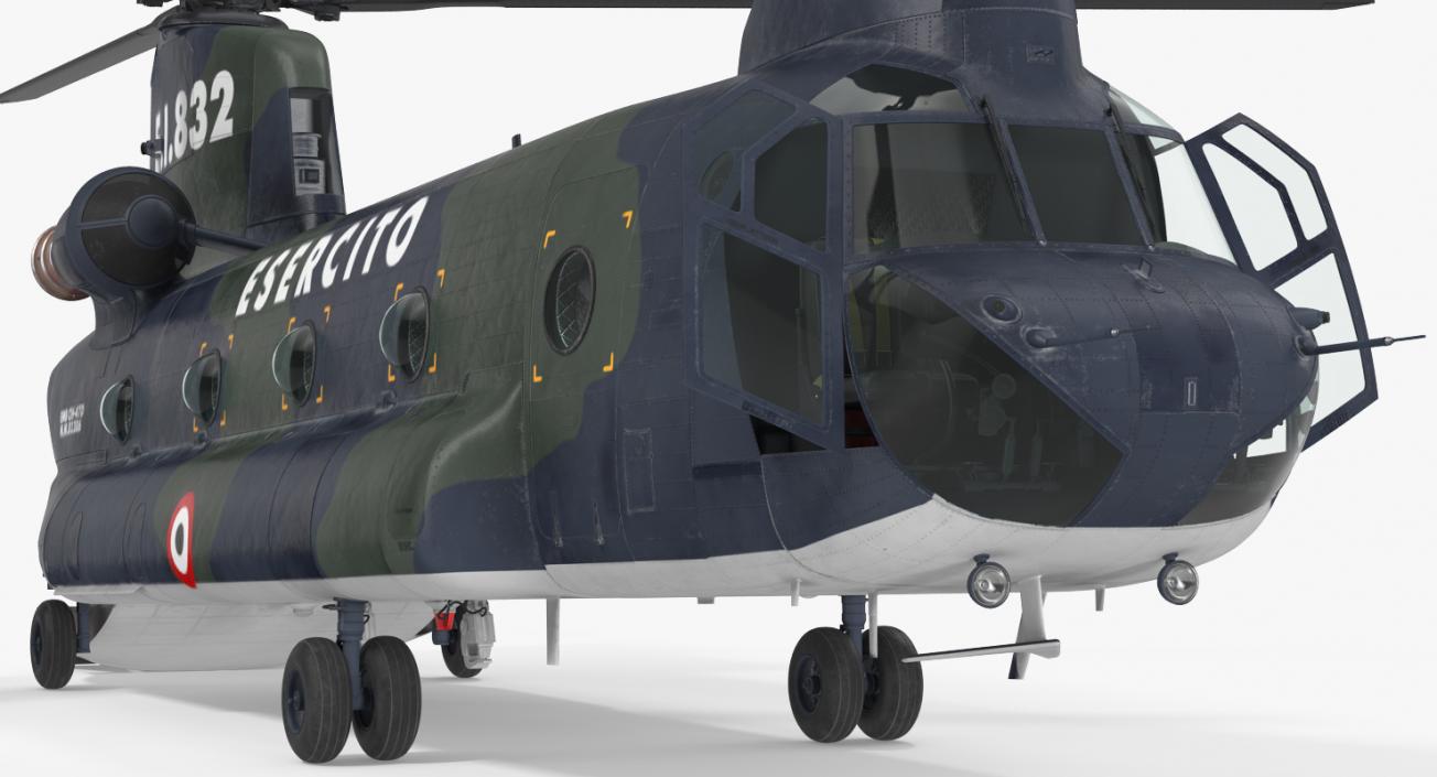 3D Transport Helicopter CH-47 Chinook Rigged