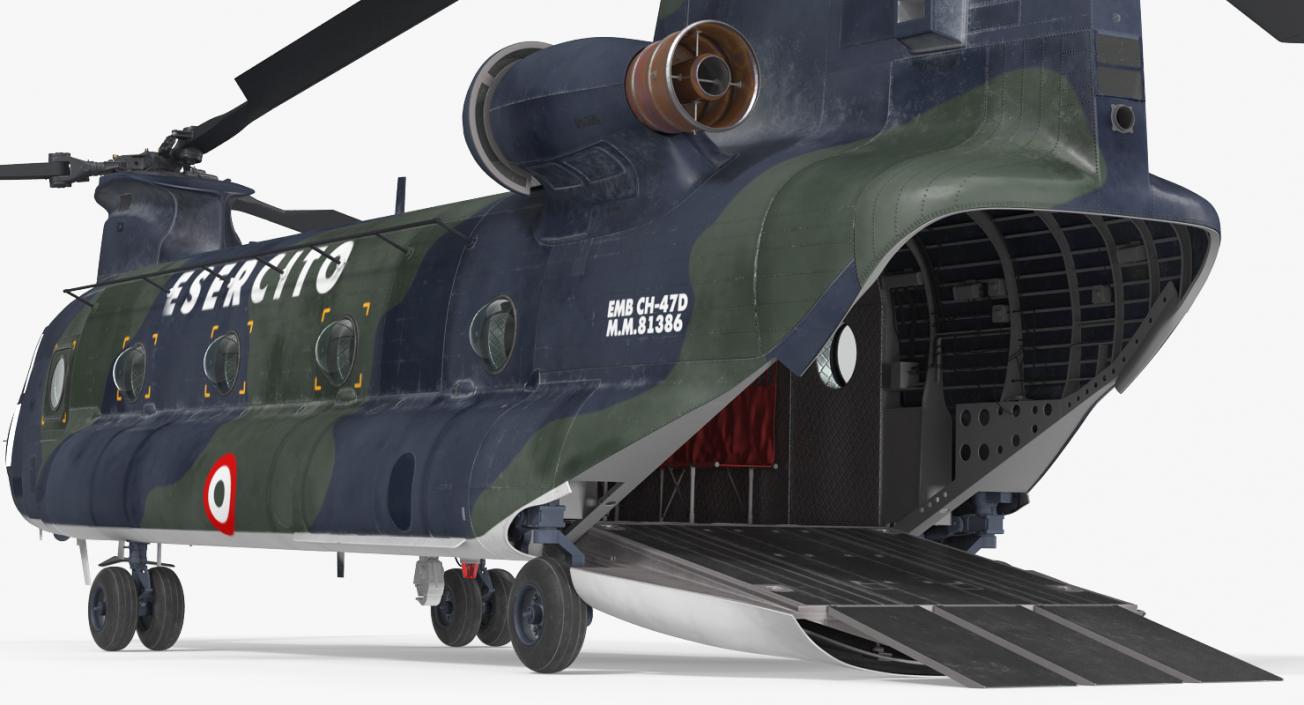 3D Transport Helicopter CH-47 Chinook Rigged