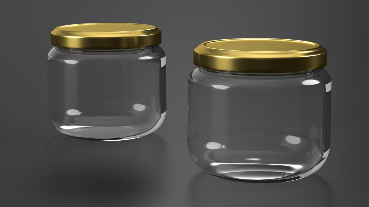 3D Glass Small Jar Empty