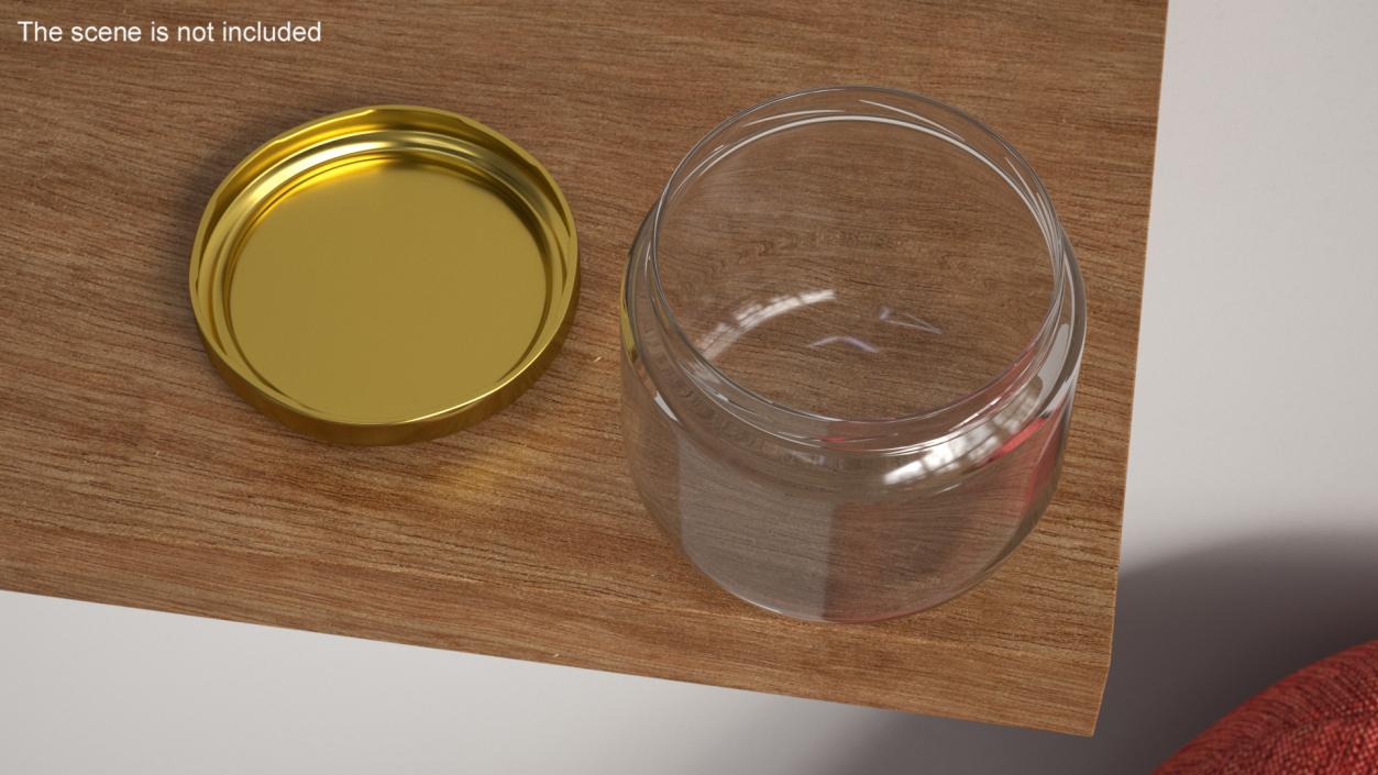 3D Glass Small Jar Empty