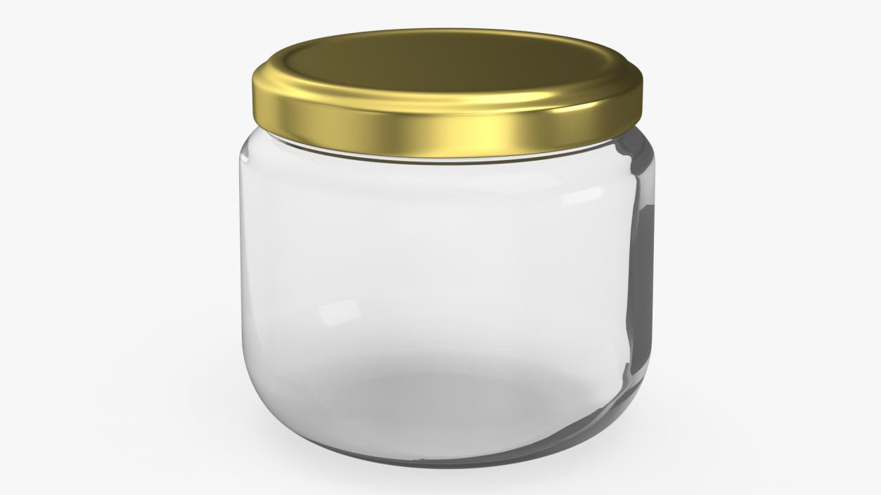 3D Glass Small Jar Empty