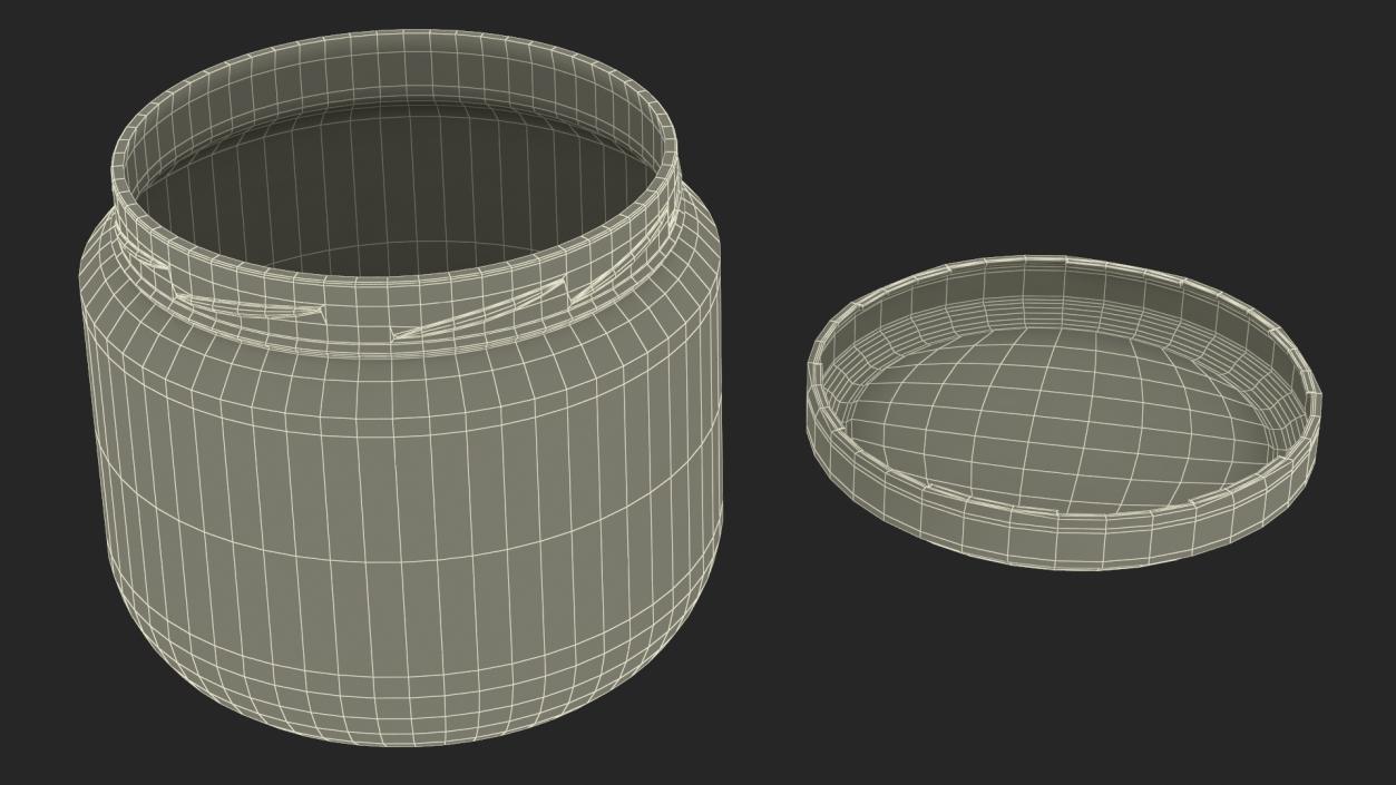 3D Glass Small Jar Empty