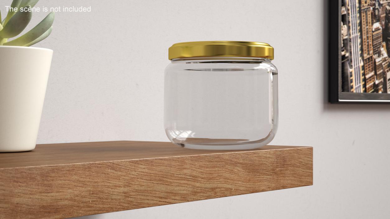 3D Glass Small Jar Empty