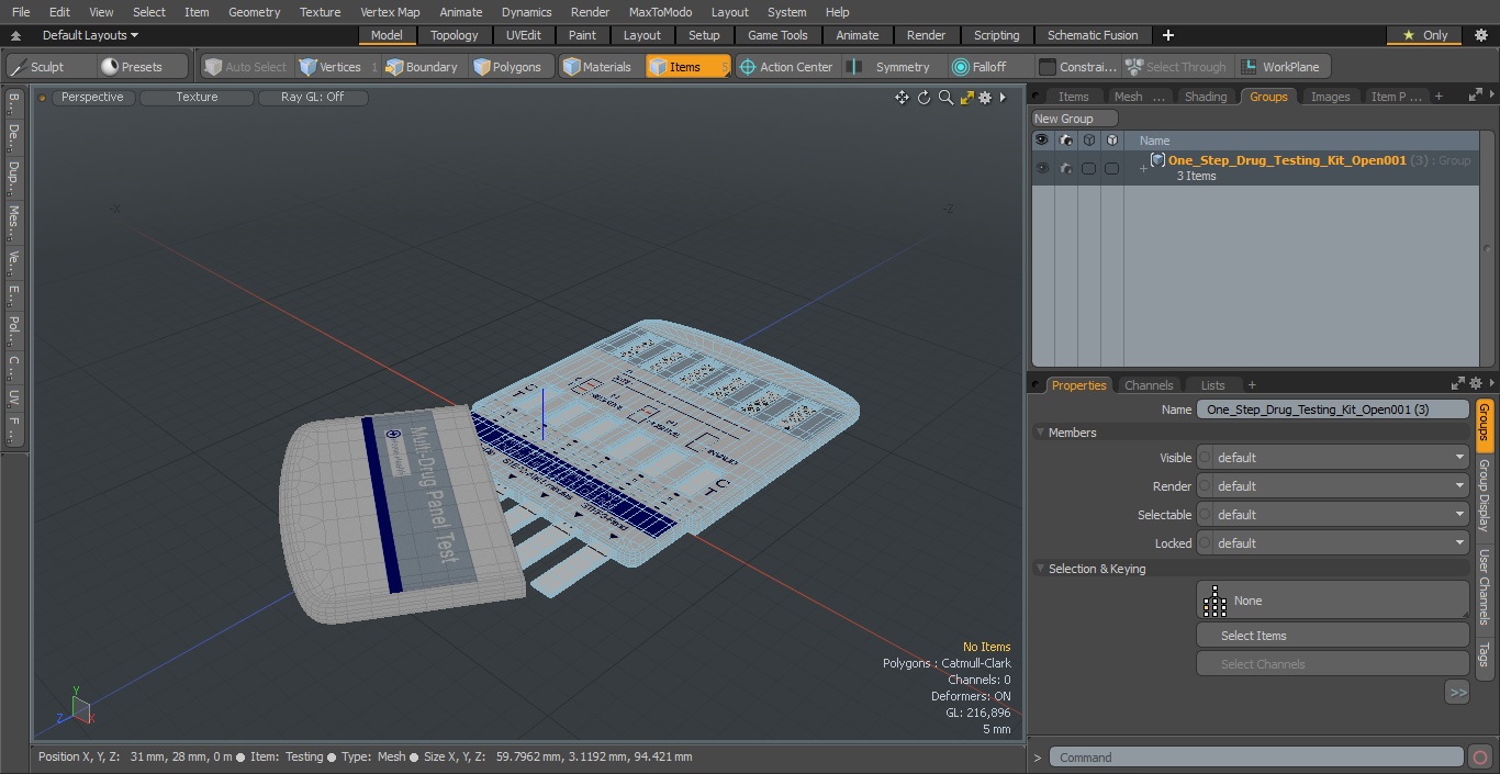 3D model One Step Drug Testing Kit Open