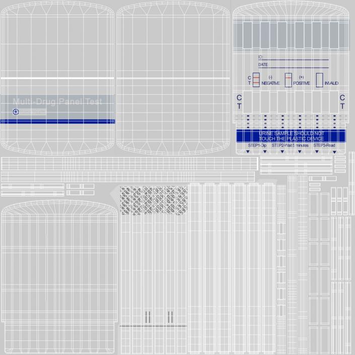 3D model One Step Drug Testing Kit Open